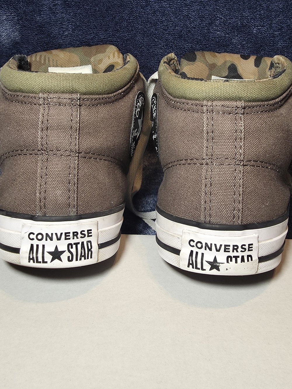 Converse Olive and Brown High-Top Canvas Sneakers "Vintage Cargo" - Picture 4 of 7